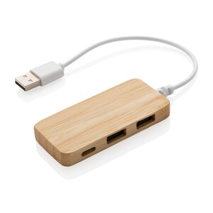 Bambusowy hub USB 2.0 z USB typu C