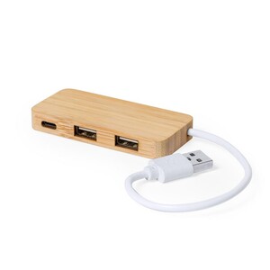 Bambusowy hub USB i USB typu C